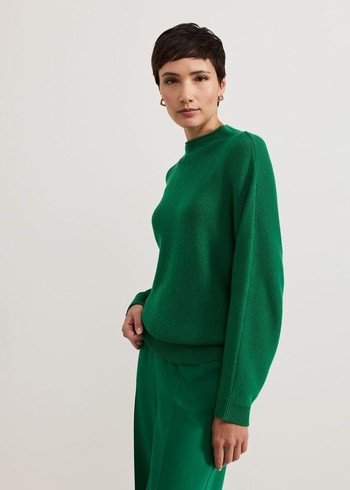 Phase Eight Jess Textured Funnel Neck Knitwear Green USA | 9025871-LS